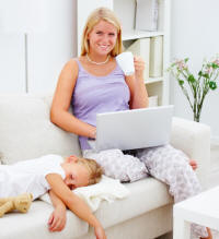 woman working from home