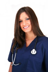 Nurse dressed in blue